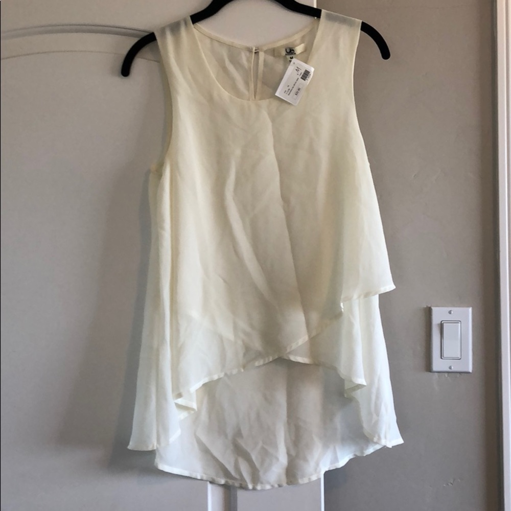 Light cream cross front blouse